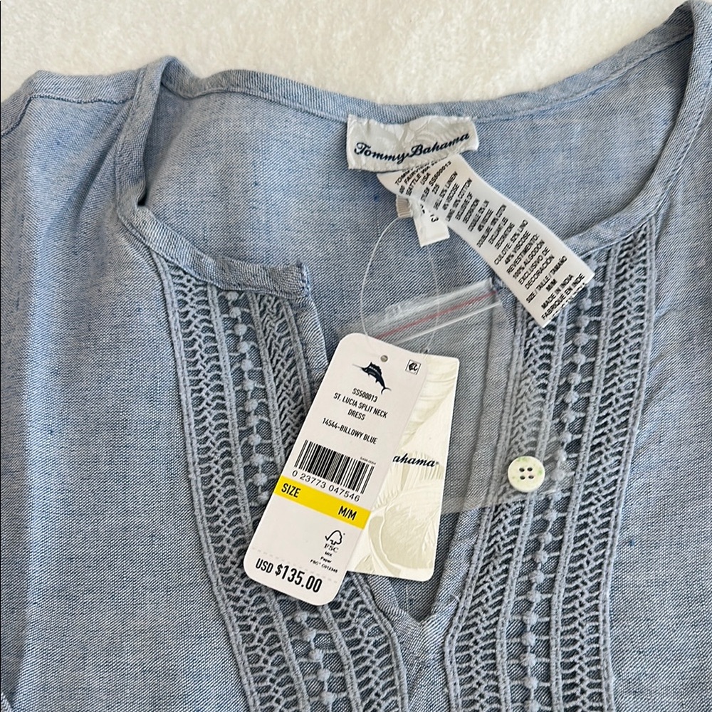 Tommy Bahama Sky Blue Linen Dress Size M